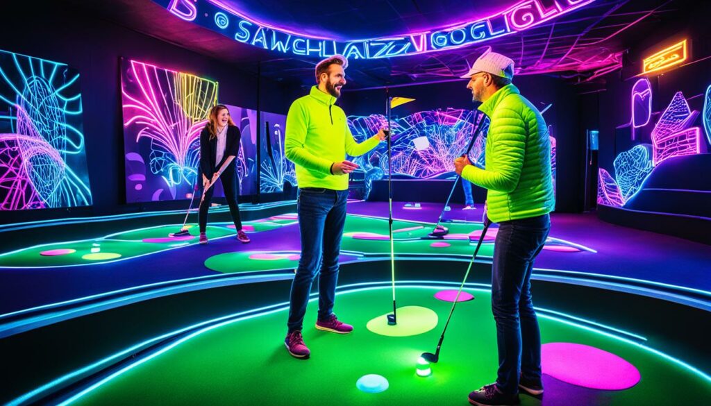 Eventplanung Schwarzlicht Minigolf Dresden