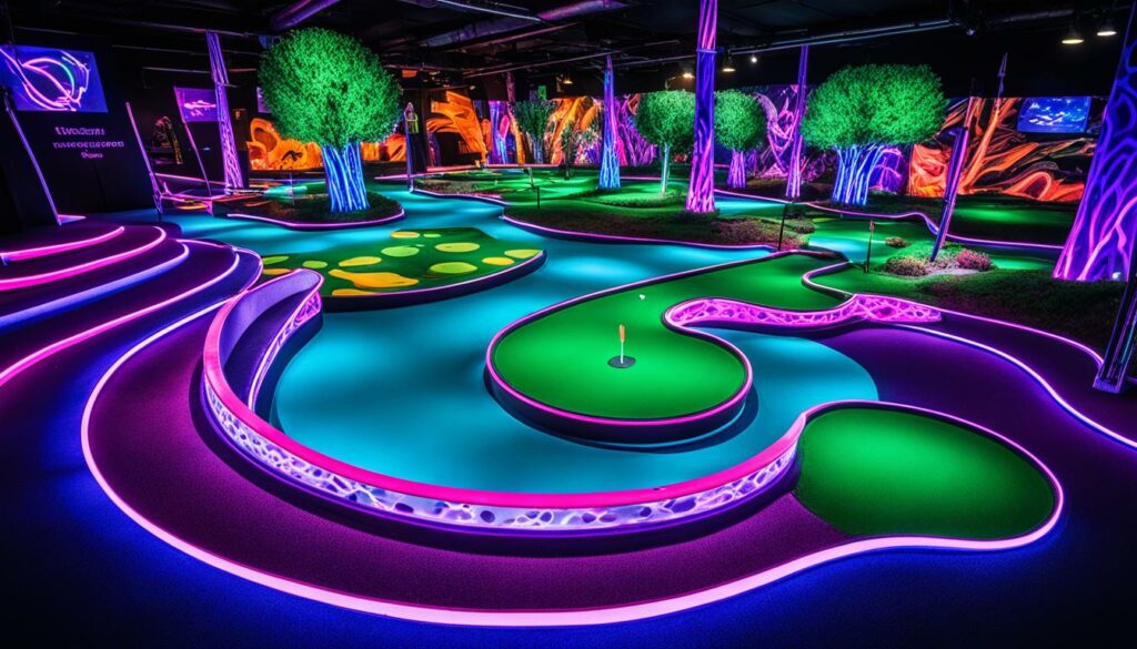 Kreatives Design der Minigolfbahnen