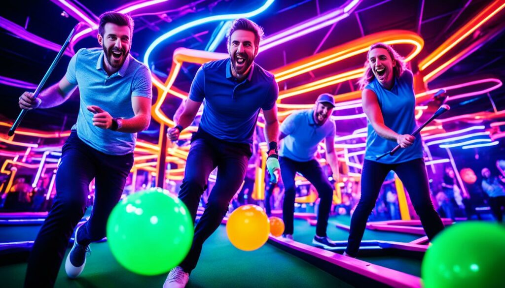 wie lange dauert schwarzlicht minigolf